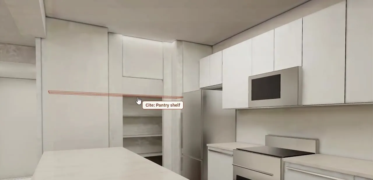 Kitchen inside a BuildWalker 3D home
